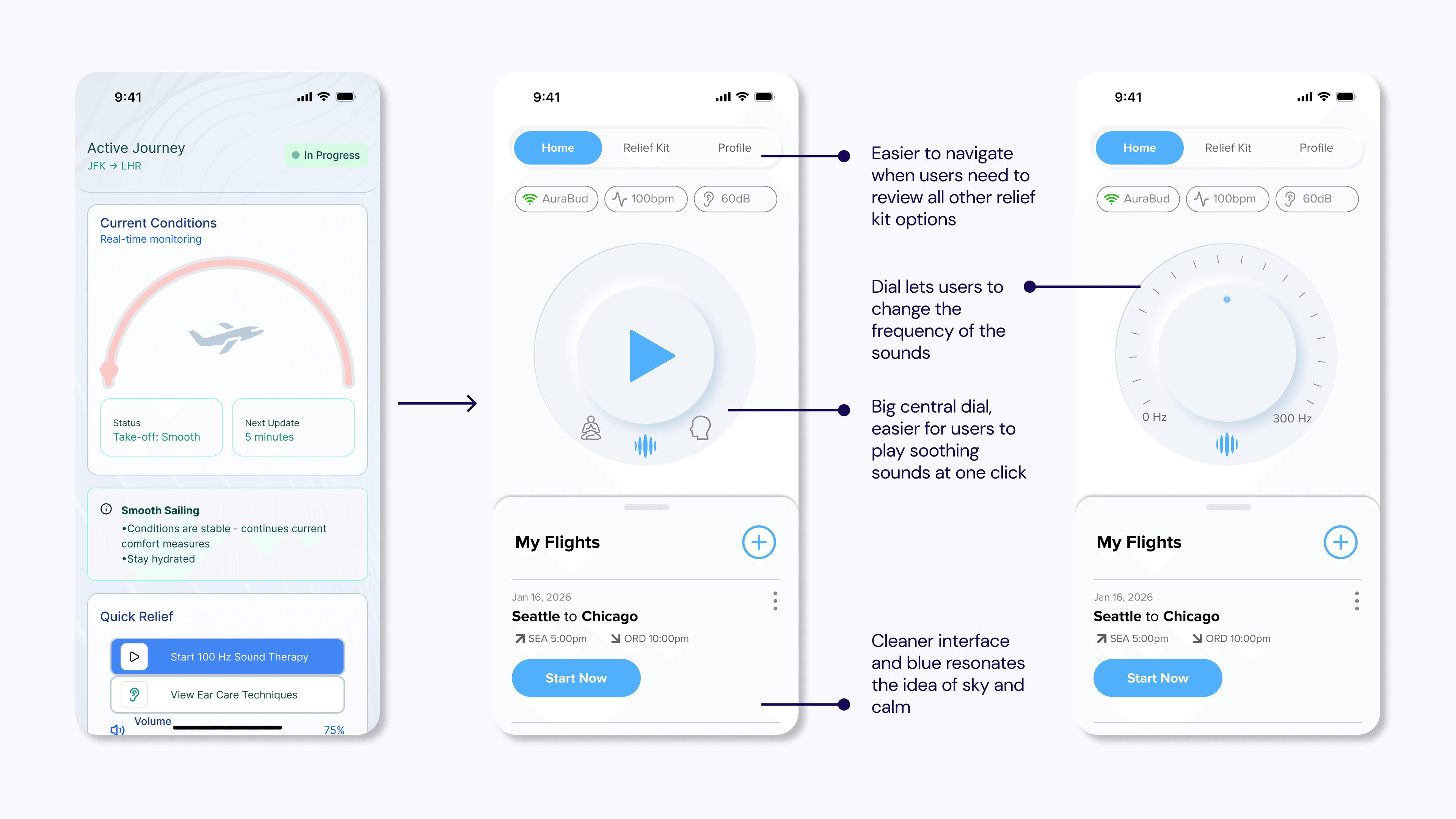 Aura app design — iteration 1