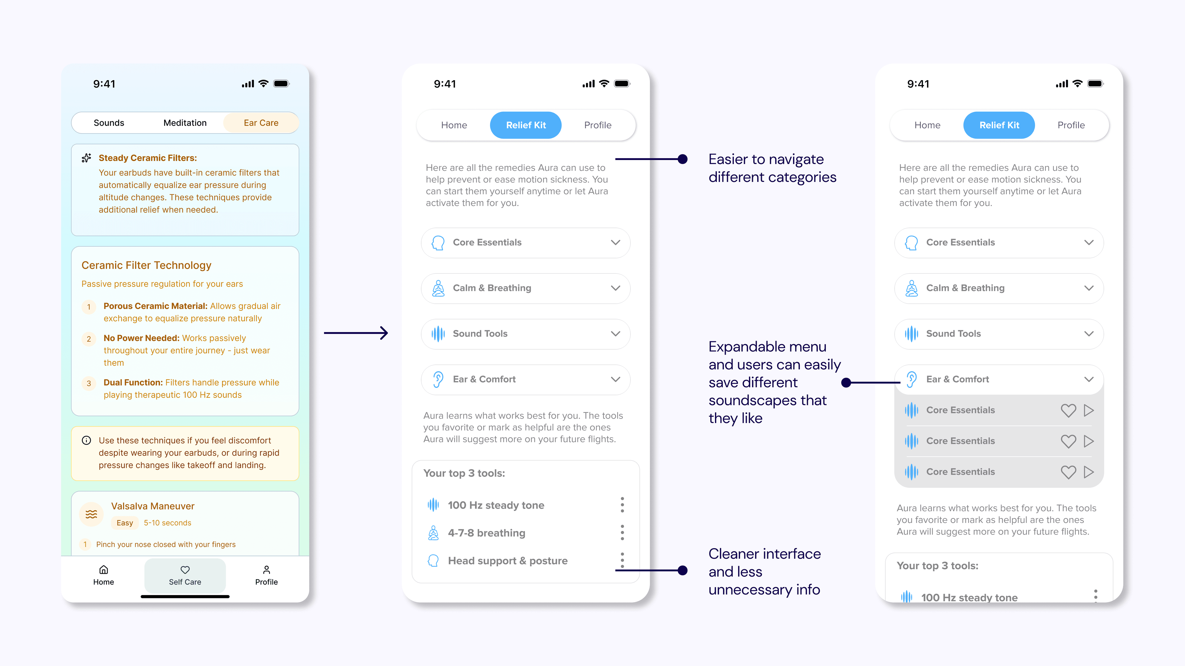 Aura app design — iteration 2