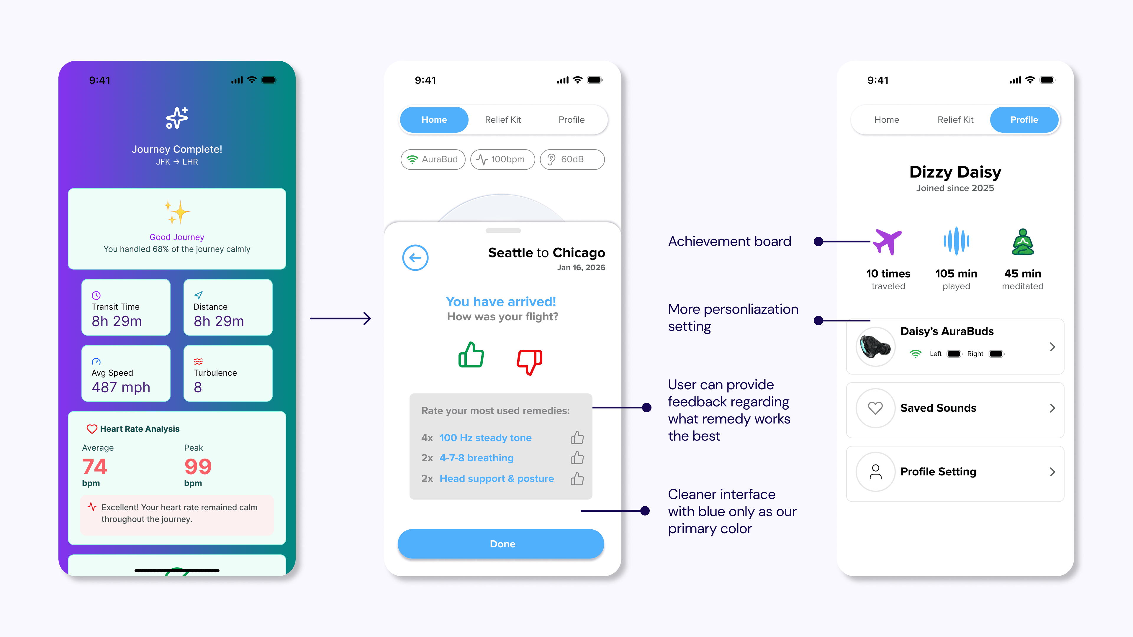 Aura app design — iteration 3